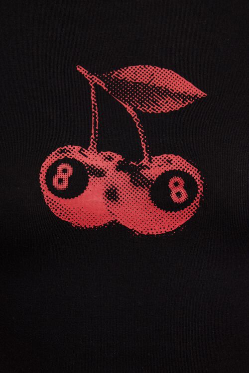8 Ball Cherry Black Baby Tee | Crop Top | physical by Acid House™ (formerly Zyra Drip)