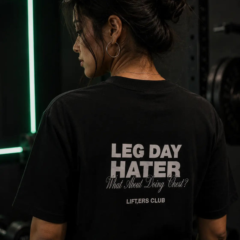 Leg Day Hater Regular Fit Gym T-Shirt for Women | Cotton Graphic Tee