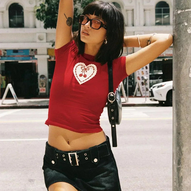 Belta Red Baby Tee – Where Streetwear Meets Bold Girl Energy | physical by Acid House™ (formerly Zyra Drip)