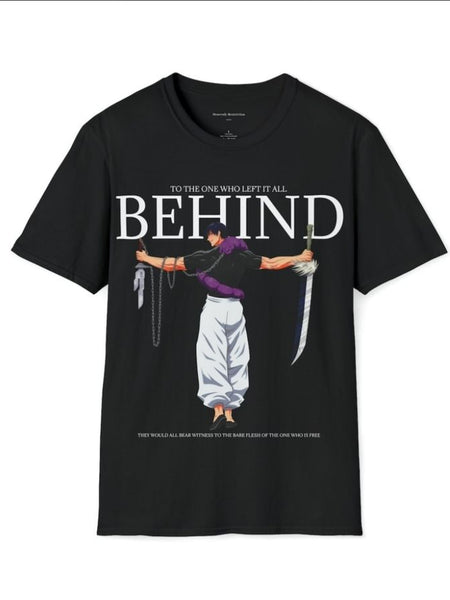 Black Oversized Anime Graphic Tee – Behind Freedom Warrior T-Shirt | physical by Acid House™ (formerly Zyra Drip)