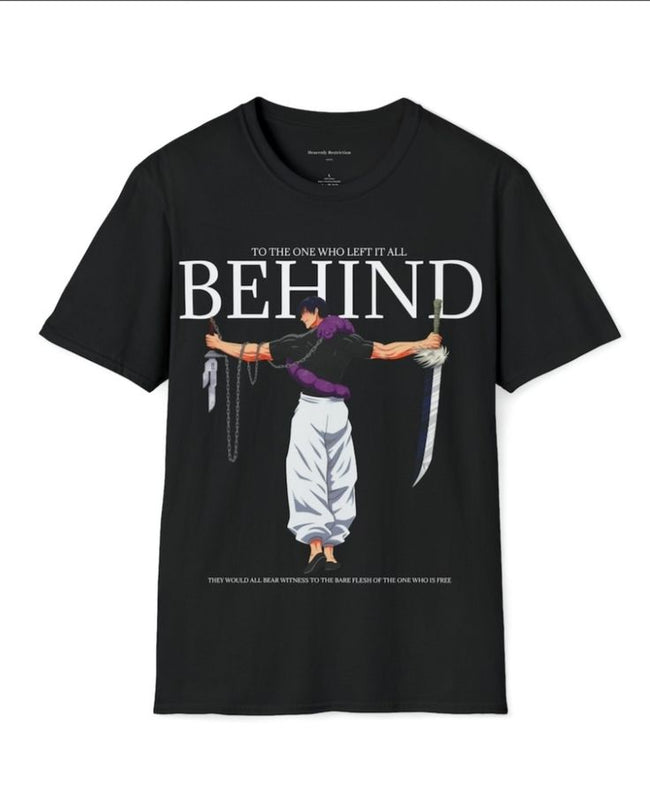 Black Oversized Anime Graphic Tee – Behind Freedom Warrior T-Shirt | physical by Acid House™ (formerly Zyra Drip)