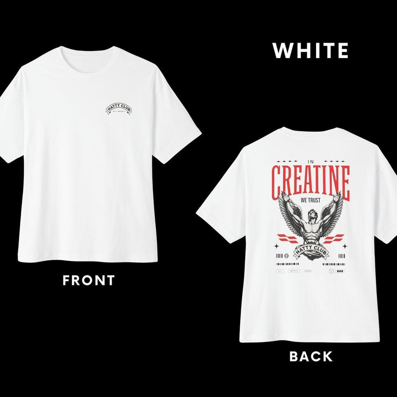 Black Oversized Creatine Gym T-Shirt – Bodybuilding Streetwear | physical by Acid House™ (formerly Zyra Drip)