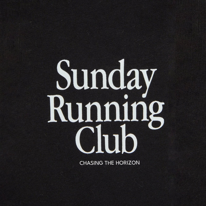 Black Oversized Graphic Tee for Men & Women – Sunday Running Club T-Shirt | physical by Acid House™ (formerly Zyra Drip)