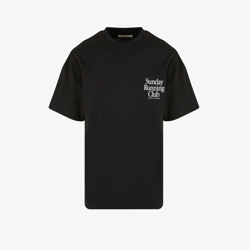 Black Oversized Graphic Tee for Men & Women – Sunday Running Club T-Shirt | physical by Acid House™ (formerly Zyra Drip)