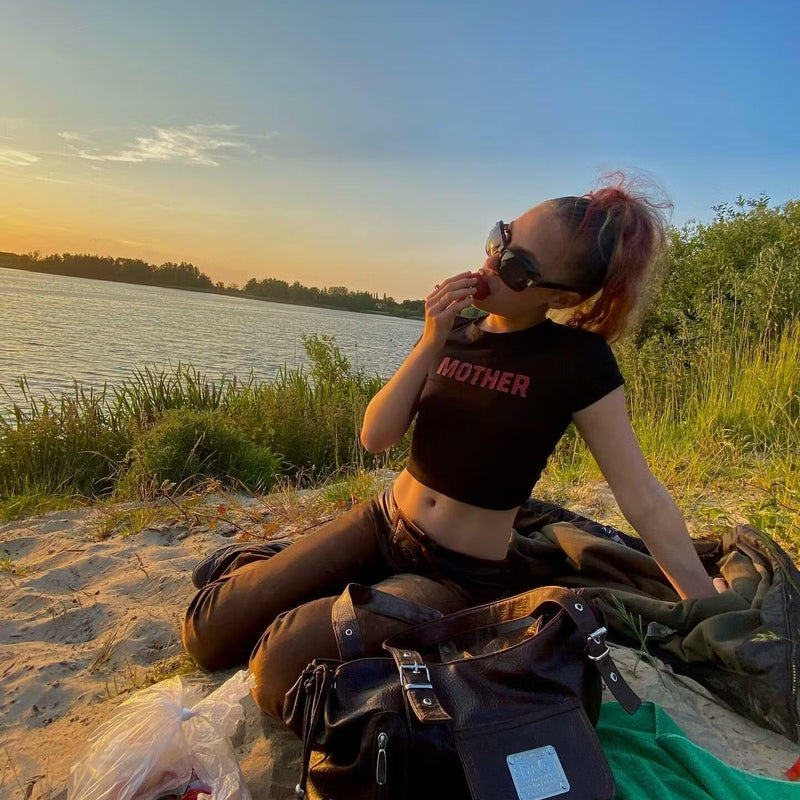 Bold Statement Baby Tee – Black Crop Top for Women | physical by Acid House™ (formerly Zyra Drip)