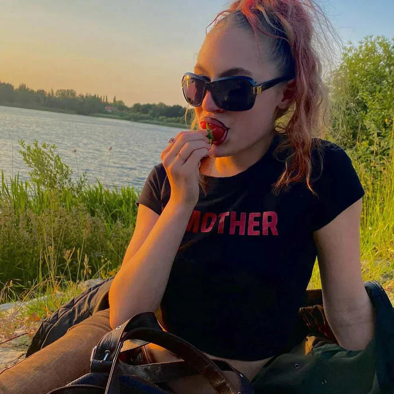 Bold Statement Baby Tee – Black Crop Top for Women | physical by Acid House™ (formerly Zyra Drip)