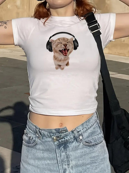 Cat International Baby Tee | Crop Top | physical by Acid House™ (formerly Zyra Drip)