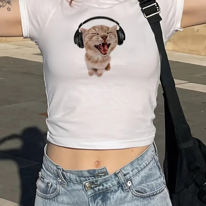 Cat International Baby Tee | Crop Top | physical by Acid House™ (formerly Zyra Drip)