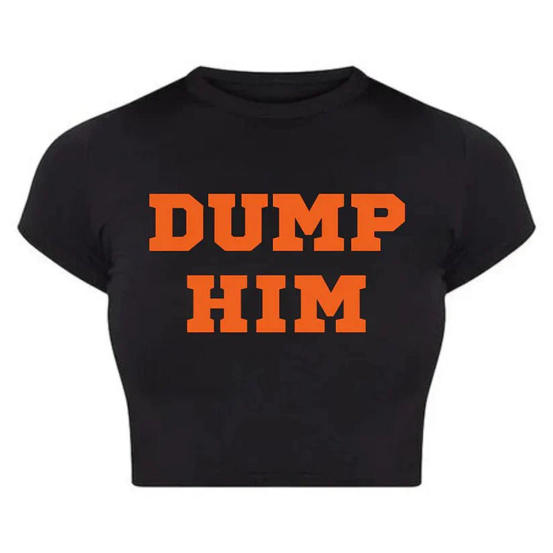DUMP HIM Black Baby Tee – The Viral Breakup Top You Need ?? | physical by Acid House™ (formerly Zyra Drip)