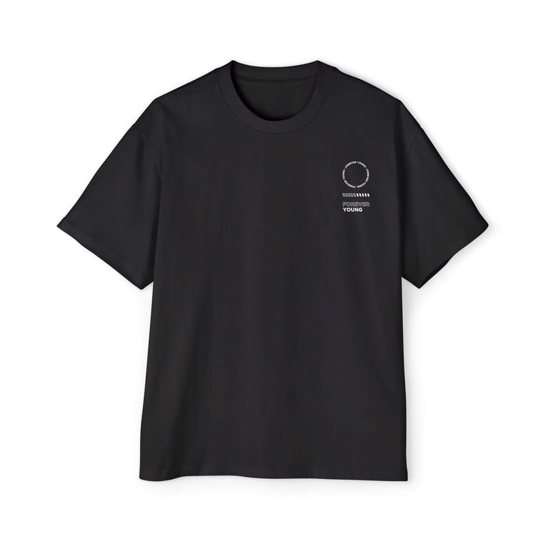 Forever Young Black Oversized Unisex T-Shirt | Graphic Streetwear Tee for Men & Women | physical by Acid House™ (formerly Zyra Drip)