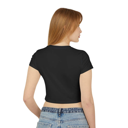 Future Trophy Wife Baby Tee – Black Crop Top for Women | physical by Acid House™ (formerly Zyra Drip)