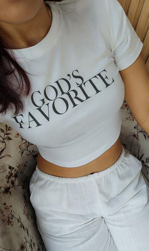 God’s Favorite Baby Tee – Cropped Graphic Tee for Gen Z Girls | physical by Acid House™ (formerly Zyra Drip)