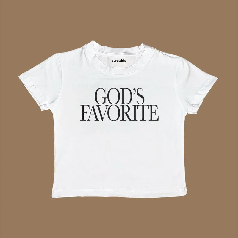 God’s Favorite Baby Tee – Cropped Graphic Tee for Gen Z Girls | physical by Acid House™ (formerly Zyra Drip)