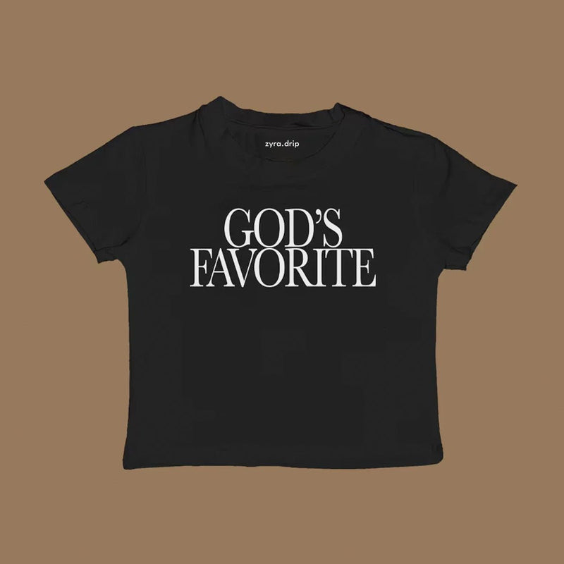 God’s Favorite Baby Tee – Cropped Graphic Tee for Gen Z Girls | physical by Acid House™ (formerly Zyra Drip)