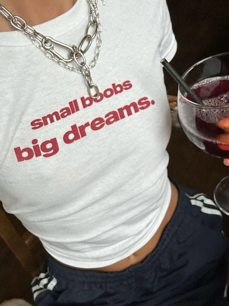 Graphic Tee for Women - Dreams T-Shirt | White & Red Sassy Crop T-Shirt | physical by Acid House™ (formerly Zyra Drip)