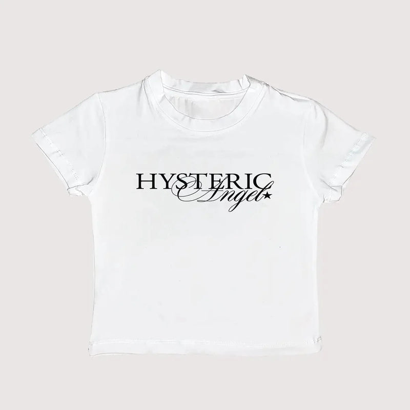 Hysteric Angel Baby Tee | Aesthetic Graphic Crop Top for Women | physical by Acid House™ (formerly Zyra Drip)