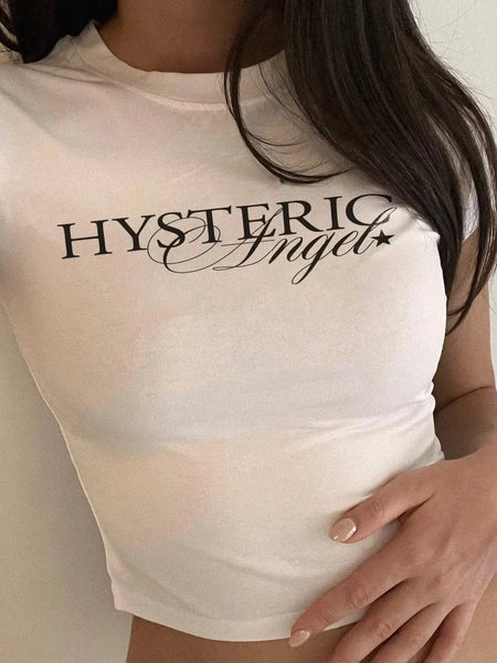 Hysteric Angel Baby Tee | Aesthetic Graphic Crop Top for Women | physical by Acid House™ (formerly Zyra Drip)