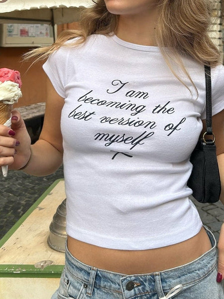 I Am Becoming Best Version Baby Tee | Crop Top | physical by Acid House™ (formerly Zyra Drip)