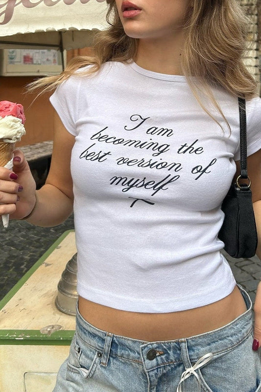 I Am Becoming Best Version Baby Tee | Crop Top | physical by Acid House™ (formerly Zyra Drip)