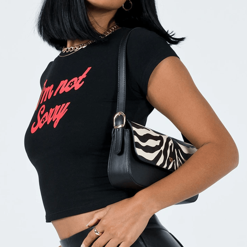 I’m Not Sorry Black Baby Tee for Women | physical by Acid House™ (formerly Zyra Drip)