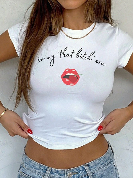 In My That Bitch Era White Crop Top | physical by Acid House™ (formerly Zyra Drip)