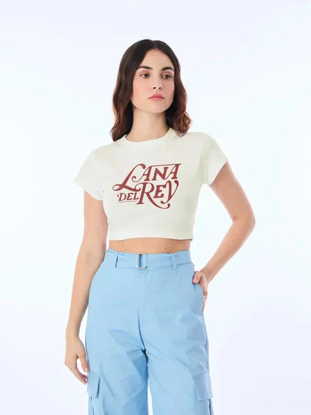Lana Del Rey Inspired Off White Baby Tee | Crop Top | physical by Acid House™ (formerly Zyra Drip)
