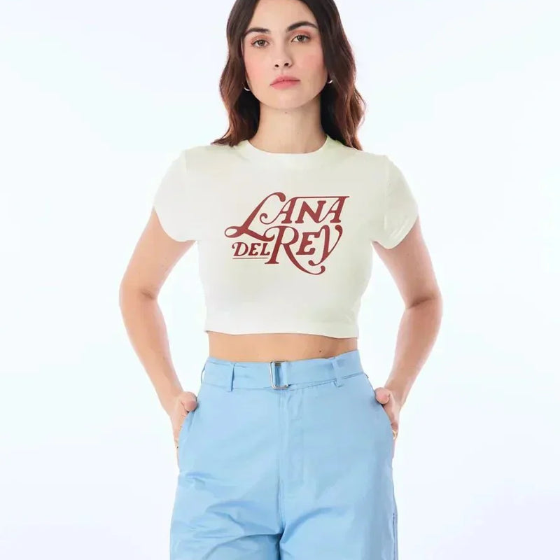 Lana Del Rey Inspired Off White Baby Tee | Crop Top | physical by Acid House™ (formerly Zyra Drip)
