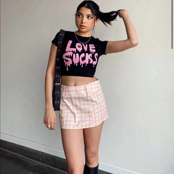 Love Sucks Black Baby Tee | Crop Top | physical by Acid House™ (formerly Zyra Drip)