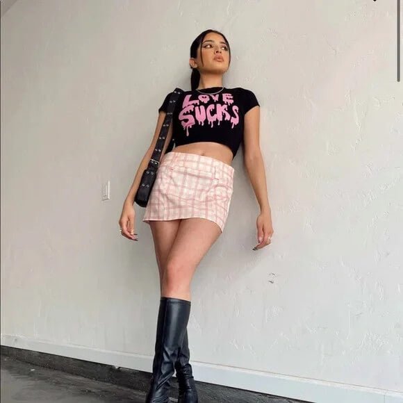 Love Sucks Black Baby Tee | Crop Top | physical by Acid House™ (formerly Zyra Drip)