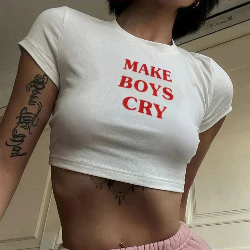 Make Boys Cry Baby Tee | Crop Top | physical by Acid House™ (formerly Zyra Drip)