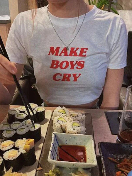 Make Boys Cry Baby Tee | Crop Top | physical by Acid House™ (formerly Zyra Drip)