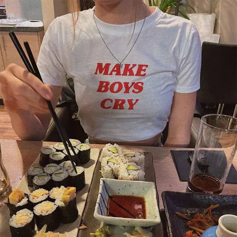 Make Boys Cry Baby Tee | Crop Top | physical by Acid House™ (formerly Zyra Drip)
