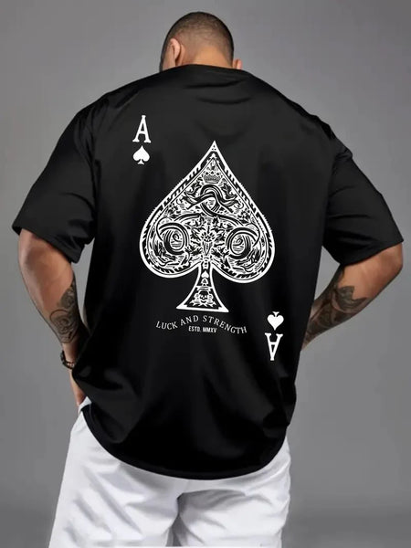 Men’s Oversized Black Ace of Spades T-Shirt | physical by Acid House™ (formerly Zyra Drip)