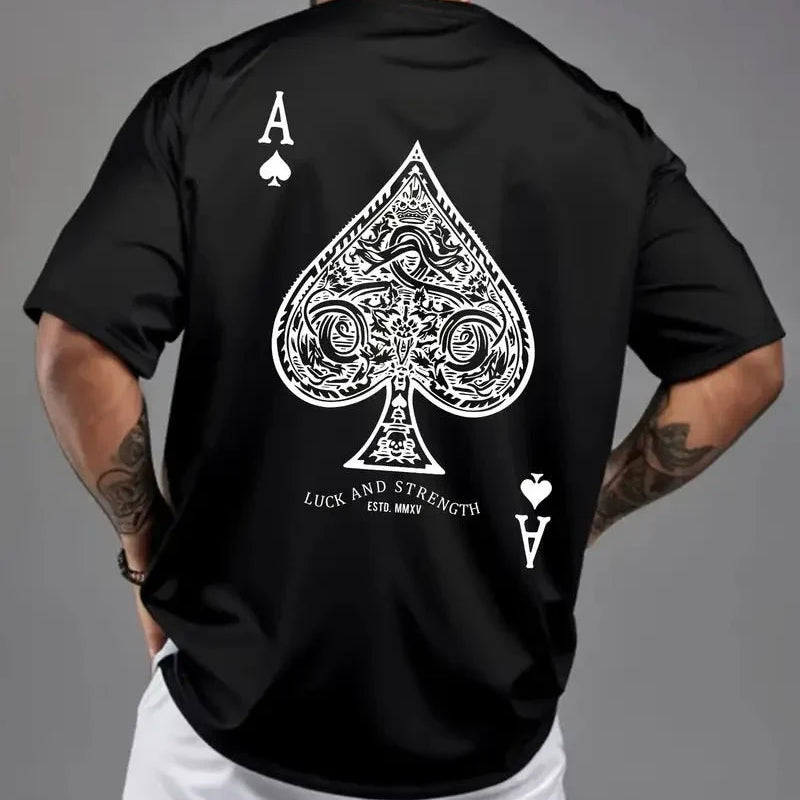 Men’s Oversized Black Ace of Spades T-Shirt | physical by Acid House™ (formerly Zyra Drip)