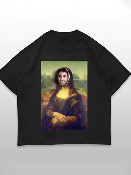 Mona Lisa ft Raju Women's Oversized T-Shirt | Art Graphic Streetwear Tee | physical by Acid House™ (formerly Zyra Drip)