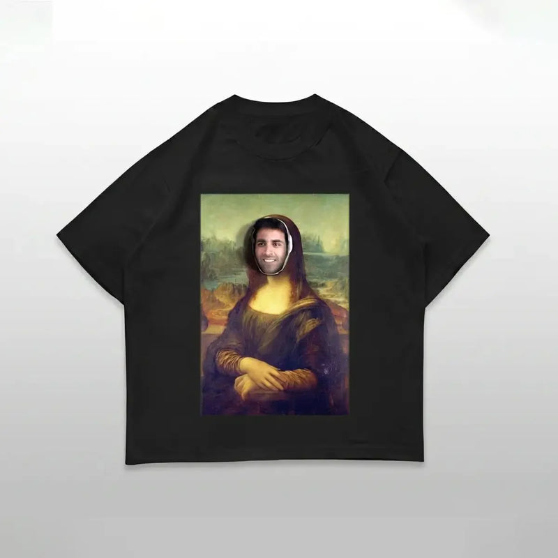 Mona Lisa ft Raju Women's Oversized T-Shirt | Art Graphic Streetwear Tee | physical by Acid House™ (formerly Zyra Drip)