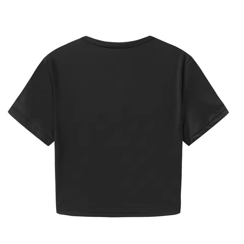 Muah! Black Baby Tee – Trendy Cropped T-Shirt with Lip Print Color Black | physical by Acid House™ (formerly Zyra Drip)