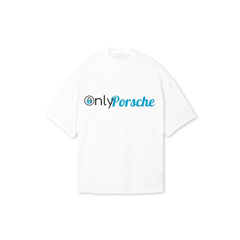 Only Porsche Oversized T-Shirt for Men - White Streetwear Car Graphic Tee | physical by Acid House™ (formerly Zyra Drip)