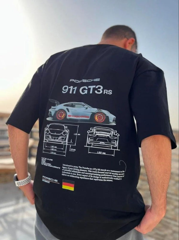 Porsche 911 GT3 RS Oversized T-Shirt – Unisex Car Graphic Tee | physical by Acid House™ (formerly Zyra Drip)