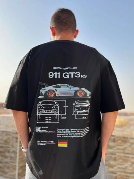 Porsche 911 GT3 RS Oversized T-Shirt – Unisex Car Graphic Tee | physical by Acid House™ (formerly Zyra Drip)