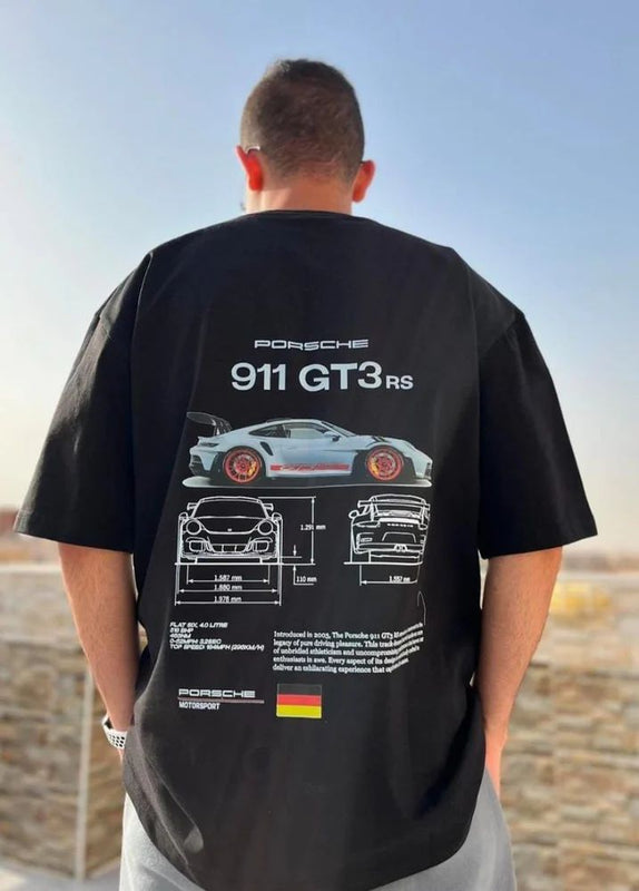 Porsche 911 GT3 RS Oversized T-Shirt – Unisex Car Graphic Tee | physical by Acid House™ (formerly Zyra Drip)