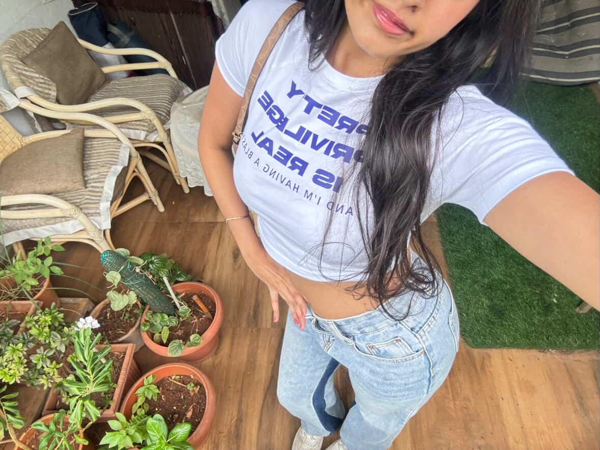 Pretty Privilege Baby Tee – Trendy Fitted Crop Top for Women | physical by Acid House™ (formerly Zyra Drip)