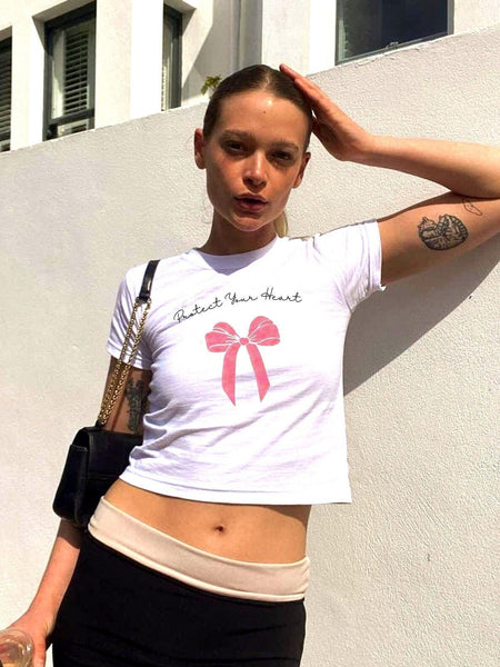 Protect Your Heart Baby Tee – Trendy, Sass - Infused, Gen Z Slay Vibes | physical by Acid House™ (formerly Zyra Drip)