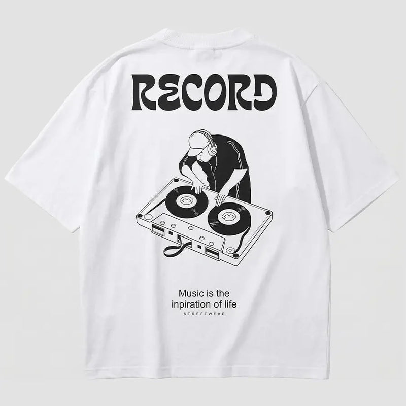 Record Music Graphic Oversized T-Shirt | Streetwear Tee | physical by Acid House™ (formerly Zyra Drip)