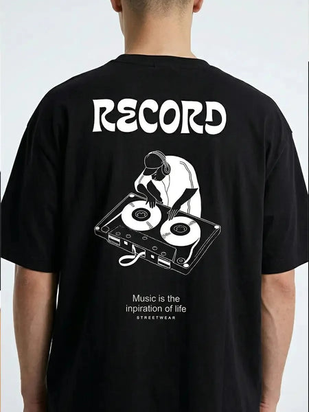 Record Music Graphic Oversized T-Shirt | Streetwear Tee | physical by Acid House™ (formerly Zyra Drip)
