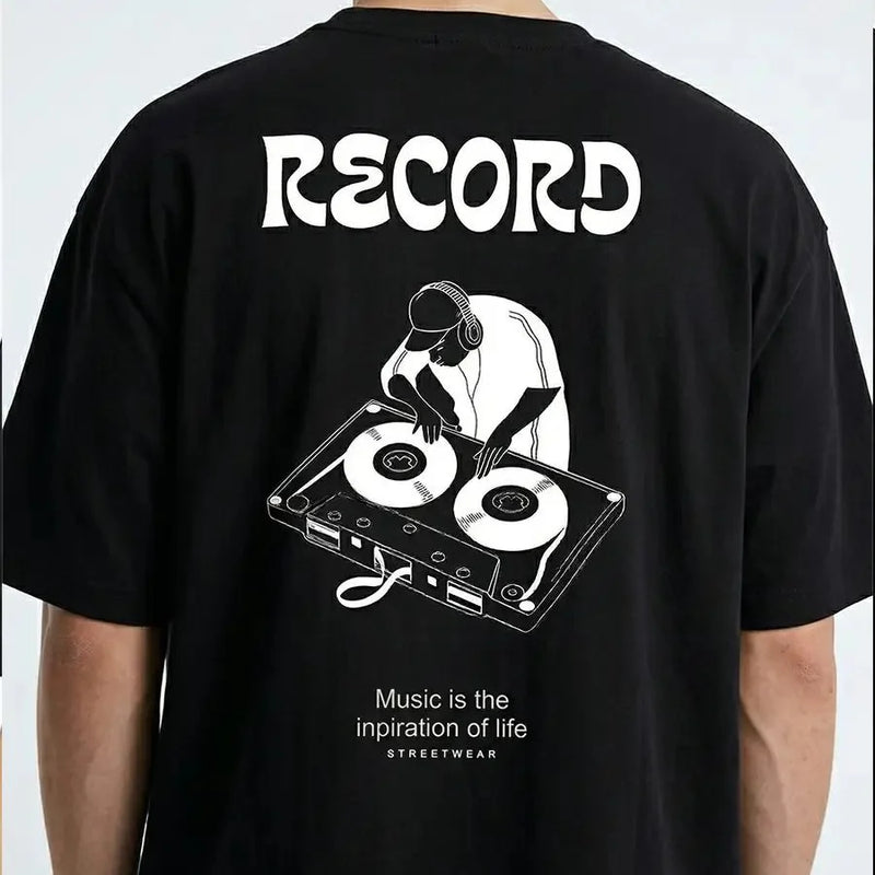 Record Music Graphic Oversized T-Shirt | Streetwear Tee | physical by Acid House™ (formerly Zyra Drip)