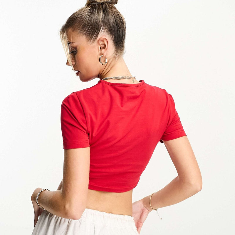 Red Deadbeat Girlfriend Baby Tee – Bold Graphic Crop Top for Women | physical by Acid House™ (formerly Zyra Drip)