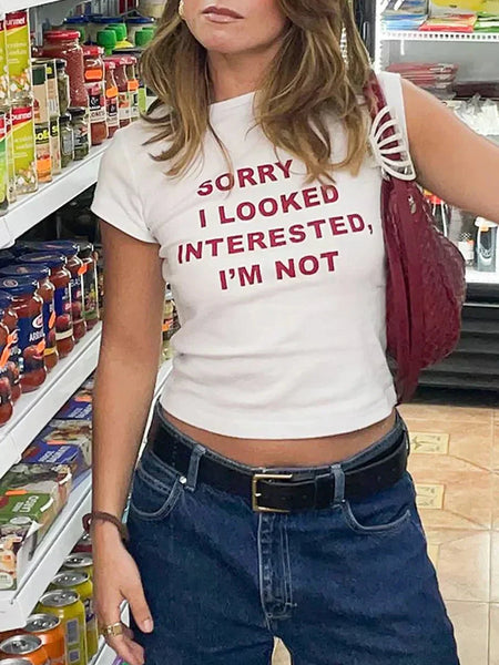 Sorry I Look Interested I'm Not Baby Tee | Crop Top | physical by Acid House™ (formerly Zyra Drip)