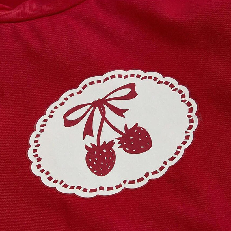 Strawberry Red Baby Tee for Women – Belta 02 Aesthetic Crop Top | Soft Cotton Slim Fit T-Shirt | physical by Acid House™ (formerly Zyra Drip)