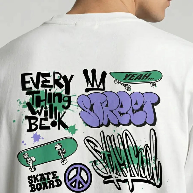 Street Graffiti Oversized T-Shirt – Urban Skate Tee - A1 | physical by Acid House™ (formerly Zyra Drip)